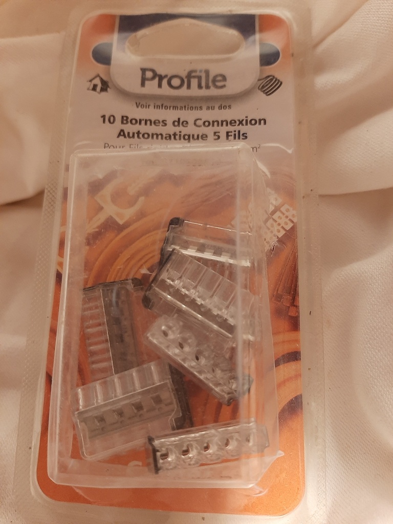 Lot de 6 bornes de connexion automatique 5 fils