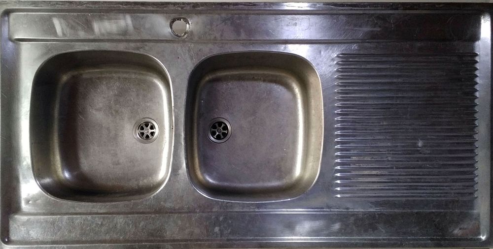 Evier inox 2 bacs