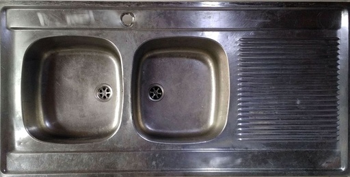 [250703DYN005] Evier inox 2 bacs