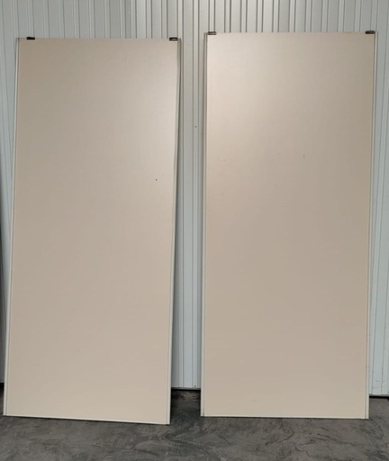 [260504TVI005] lot de 2 portes de placard avec rail